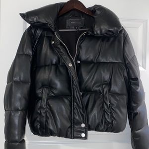 Leather Bomber coat